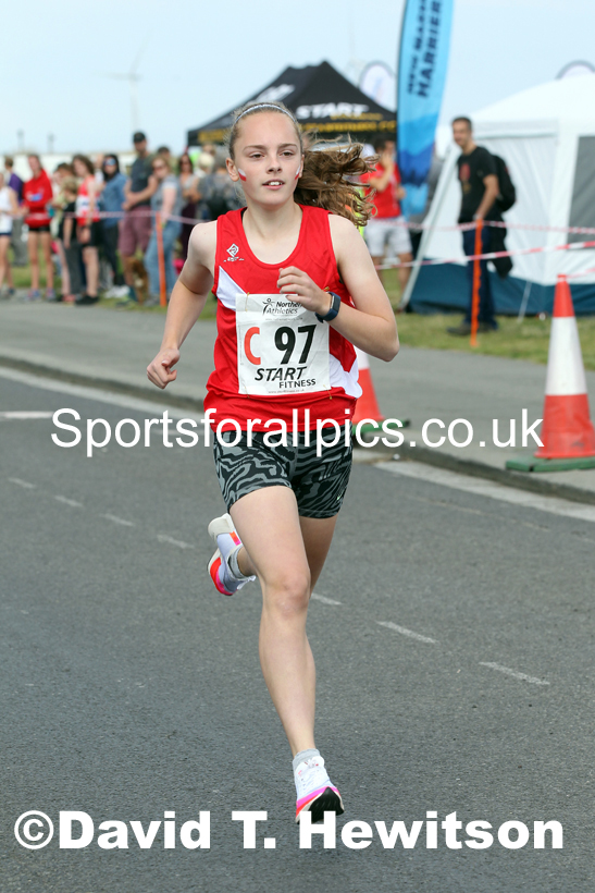 Girls under-15s 2021 Northern 6 and 4 Stage and Young Athletes Road Relays, Redcar. Photo: David T. Hewitson/Sports for All Pics